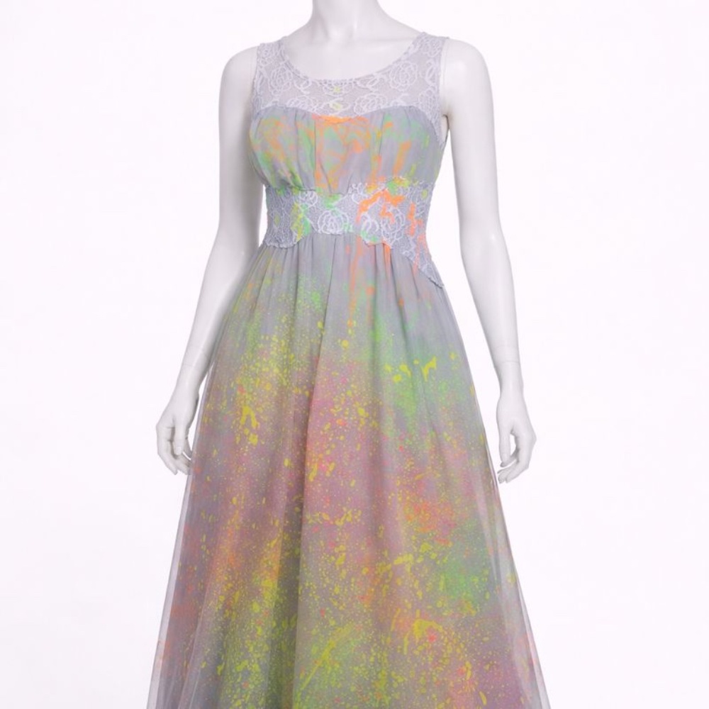 Floral Lace Neon Dress